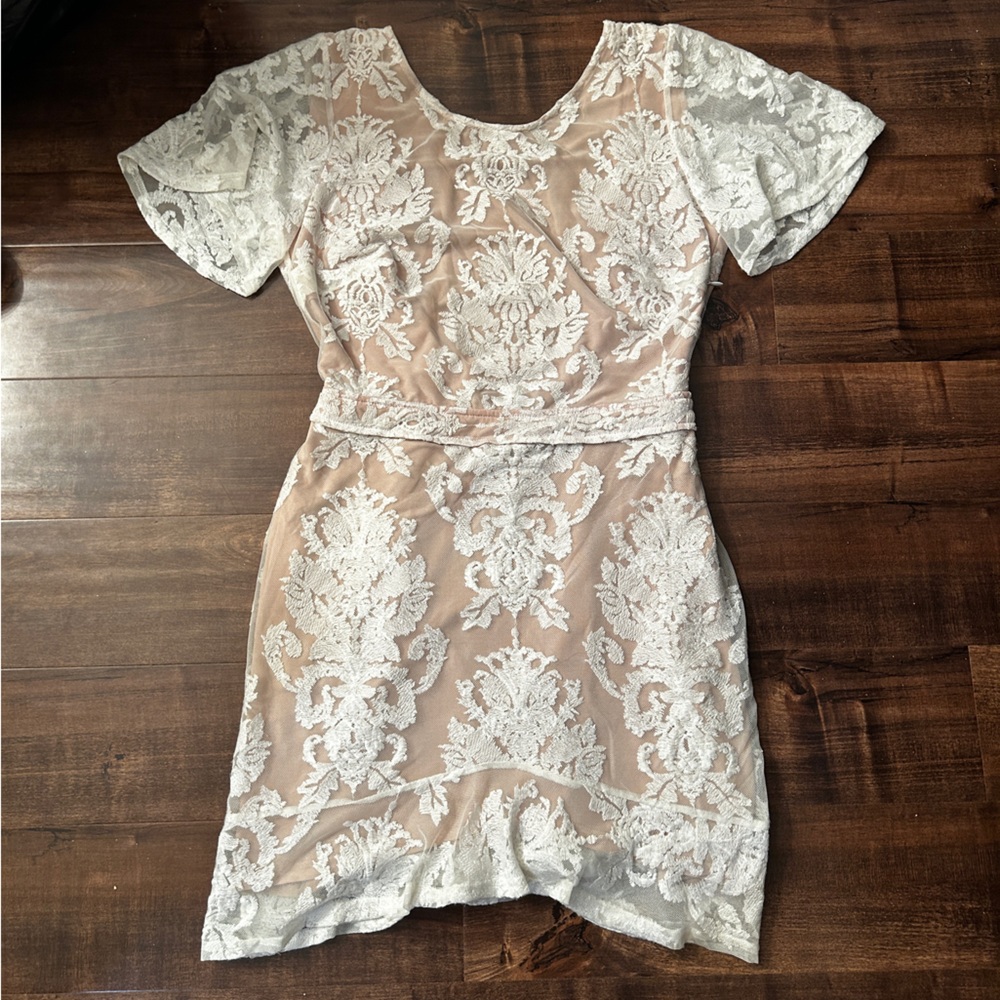 NWT For Love and Lemons cream lace dress